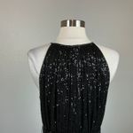 DKNY  Sequined Halter Maxi Dress Size 8 Black Sequined Sleeveless Long Formal Photo 8