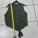 EXPRESS Women Dark Green Sleevelesstie knot Top size XS Photo 6