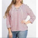 Style & Co. Women's Striped Lace Up Hoodie‎ Red Size XL NWT (P91) Photo 0