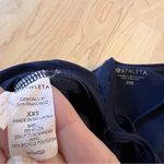 Athleta  Navy High Neck Keyhole One Piece Scoop Back Swimsuit Size XXS‎ Photo 6