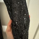 Gianni Bini Black Long Sleeve Sparkle Beaded Dress Photo 2