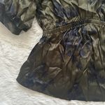 Madewell Blouse Shirred Puff-Sleeve Top in Satin Mossy Umber Floral XS NWT New Photo 5