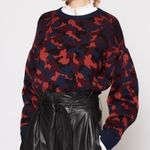 Joie  Camo wool sweater Navy and maroon Photo 0