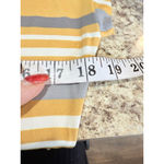 Orange Creek Women's  Midi Dress M Yellow Gray Striped Photo 3