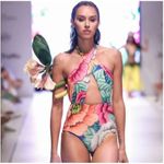 Mara Hoffman  floral one piece bathing suit "Flora" Halter size‎ S Photo 4