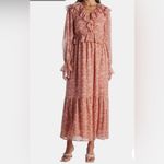 Moon River Anthropologie  Peasant Ruffle Long Sleeve Tired Maxi Dress Sz‎ XS Photo 1