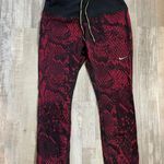 Nike Epic Lux Dri-Fit Snakeskin Print Running Capri Leggings Black/Red Sz Medium Photo 9