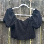 Lila Rose Lily Rose Black Puff Sleeve Crop Top Medium Photo 3