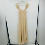 Azazie  | Everett White Alabaster A-Line V-neck Ruched Chiffon
Dress Size A6 Photo 2