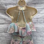 Mori Lee  Prom Dress 99024 Gardner Size 6 Blue Floral Beaded Off Shoulder Ruffle Photo 6