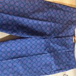 Joe Fresh  Women Size 12 Slim Fit Printed Dress Pants Navy Blue Geometric Pattern Photo 7