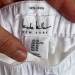 Nicole Miller  Women's White 100% Linen Cargo Joggers Size XL Photo 6