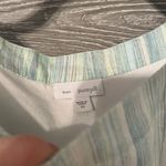 J. Jill Linen Dress Green Blue Stripe Overlay XS‎ Photo 1