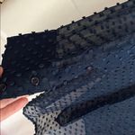 Jenni Kayne  Navy Blue Long Sleeve Swiss Dot Tunic Blouse Small Photo 5