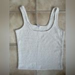 Steve Madden  cream colored chenille tank / wide leg pant set pajamas lounge; XL Photo 1