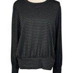 Apt. 9  X-Large Sweater Striped Round Neck Long Balloon Sleeves Stretch Gold Black Photo 0