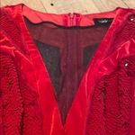 Tadashi Shoji  VAMP Red Velvet Matt Sequin Mesh Dress Size SMALL Photo 6