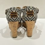 Toms Women's Seinna Aztec Black and white pattern Wedge Heel Sandals Size 6 Photo 3