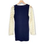 AJ Armani Jeans Cashmere Crochet Lace Long Sleeve Dress Size Small Blue Photo 4