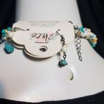 NWT Arte Teal, White, & Yellow Necklace & Earrings Blue Photo 3