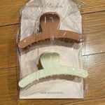 Ettika Attila Hair Accessories Claw Clips - Brown and Cream Photo 0