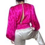 NEW Ronny Kobo Eugenia Eugina Silk Puff Sleeve Blouse Top fuchsia pink sz XS Photo 7