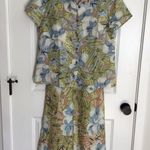 Charter Club  Beach Dress Women's Size 4 Maxi Beige Floral Linen Blend & Top Photo 7