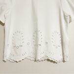 Bagatelle  Collection White Embroidered Feminine Flirty Tee Shirt Cotton Top Photo 2
