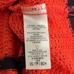 Splendid Sweater Orange & Navy Stripes Dolman Sleeves Pointelle Knit Sz XS EUC Photo 7