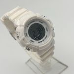 Women’s White Digital Sports Watch WR St. Steel 35mm Working New Battery Photo 1