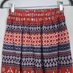 Raga Red and Blue Flirty Boho Mini Skirt NWT Size XS Boho Print Full Skirt Photo 1