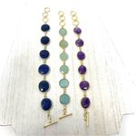 Sterling Silver  bracelets, 18K gold overlay and semiprecious stones/Amethyst Photo 3
