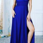 Sherri Hill Ruched Corset Back Floor Length Satin Dress Photo 0