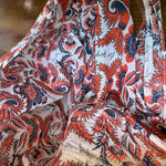 Free People  Oversized Orange Floral Shopper Tote Bag Photo 6