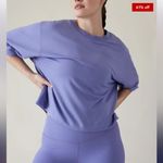 Athleta  ADONIS BLUE CREW NECK SHORT SLEEVE BLISS SWEATSHIRT TEE TOP SMALL Photo 1