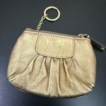 Coach Metallic Gold Leather Horse Carriage Logo Small Coin Purse Wallet Photo 5