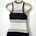 frame denim Frame Open Knit Striped Tank Ivory Black Sleeveless Crewneck Size XS Photo 4