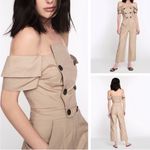 MARISSA WEBB Khaki Off The Shoulder Jumpsuit Size 2 Tan Photo 1