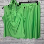 Vintage Judy Bond Skirt Set Size 12 Nylon Sleeveless Lime Green Tie Belt 60s 70s Photo 0