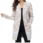 Frye (NWT) Tan White Aztec Southwest  
Open Cardigan Sweater XL Photo 2