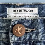 One Teaspoon  Hawks High Waist Raw Hem Distressed Denim Jean Shorts Photo 5