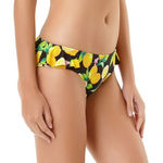 No Boundaries  Womens Swim‎ Bottoms Sz M 7-9 Black Lemon Fruit Print Photo 0