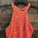 Lulus Lulu’s Love Poem Coral Orange Lace Mini Dress Photo 3
