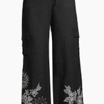 Johnny Was Addison Embroidered Wide-Leg Linen Pants. MSRP $248 Photo 3
