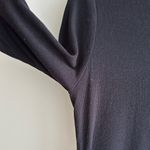 T Tahari  Black Ribbed Mockneck Short Sleeve Blouse, Size Small Photo 5