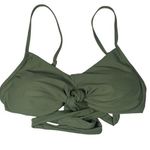 Knot Bikini Top Olive Green Tie Front Swim Top Adjustable Straps Size L Size L Photo 0