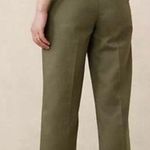 Banana Republic NEW Size 14 Seahaven Straight Italian Cotton Linen Pants Green Photo 1