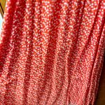 Solid & Striped  Willow Floral Midi Dress Smocked Candy Red Watermelon Large L Photo 10