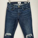 frame denim Le Garcon dark wash distressed boyfriend ankle jeans size 27 Photo 1