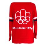 Vintage Mr. Love Livible Knits Montreal Olympics 1976 Sweater Red Acrylic Medium Photo 1